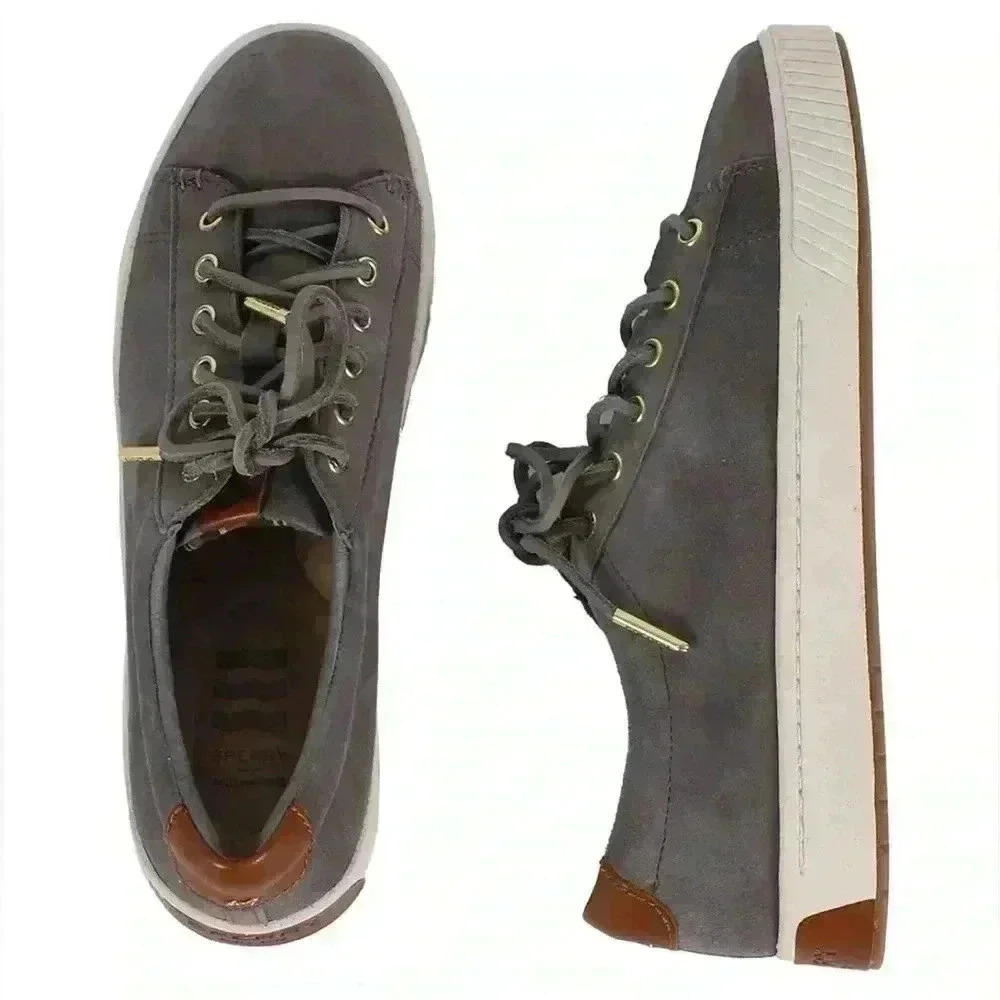 Sperry Women’s Vulcanized Anchor Plushwave Suede Gray Shoes Sz 8.5